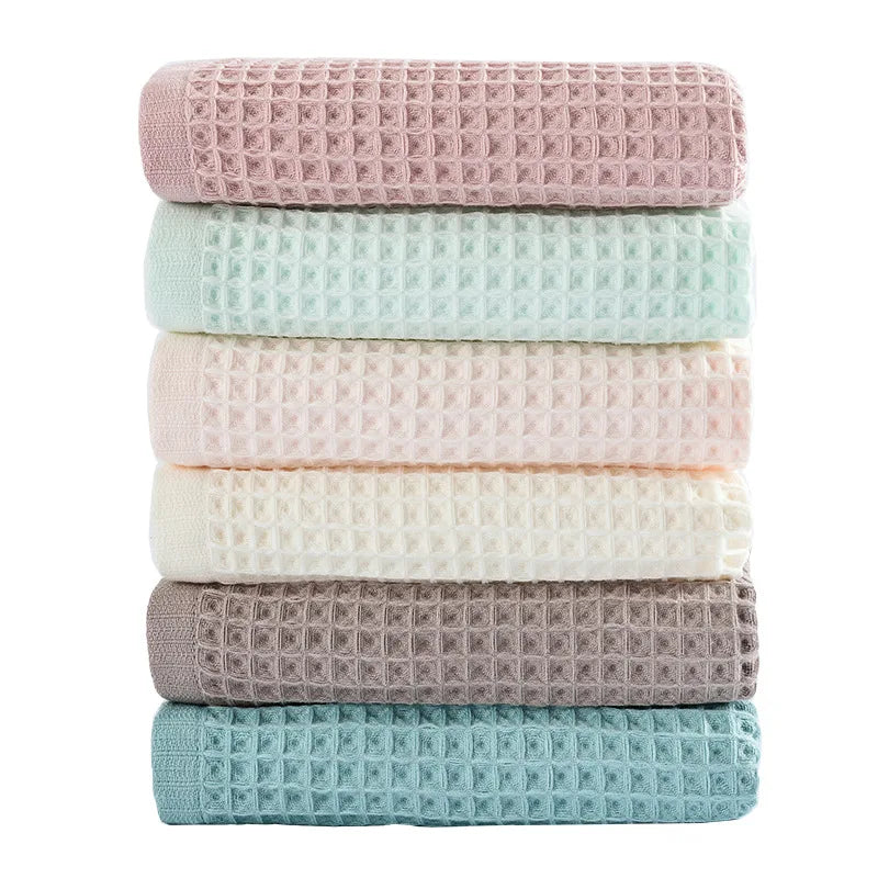 Super Soft 100% Cotton Waffle Bath Towels Extra Gentle and Comfortable