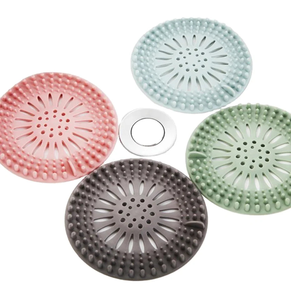 Hot Selling Durable Silicone Shower Drain Hair Catcher Eco-Friendly Bathroom Bathtub Kitchen Filter Plug Household Cleaning T