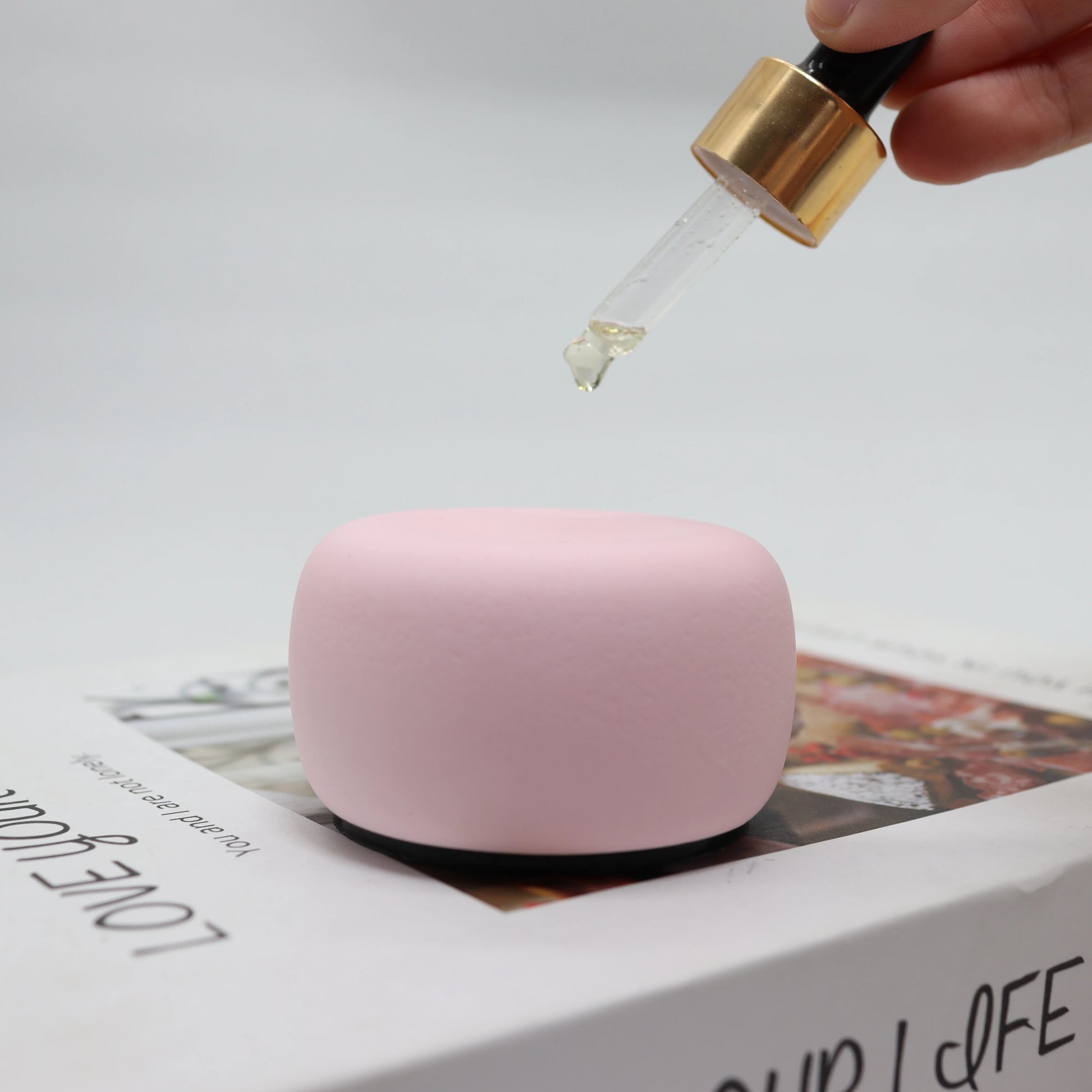 Pink Round  Scented Gypsum Stone Diffuser Aroma Stone Home for Home Fragrance