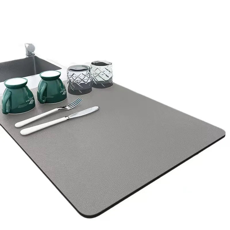 Irini Diatomite Eco-Friendly Kitchen Draining & Quick Drying Absorbent Mat with Modern Rectangle Design for Home Use