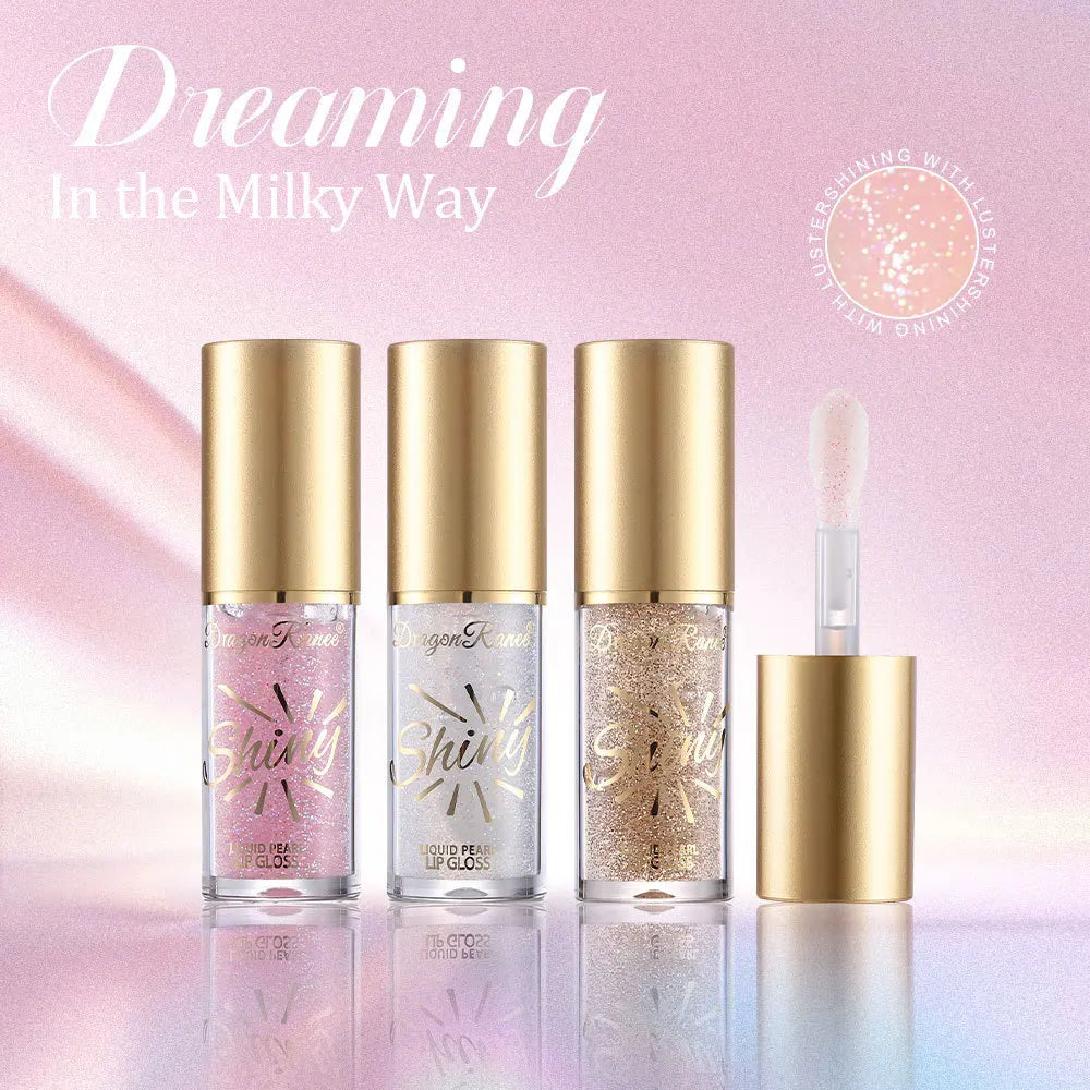 Dragon Ranee 3 Colors  Large Brush Head Mirror Pearl  Lip Oil Glaze Hydrating Lip Moisturizing Fine  Lip Care