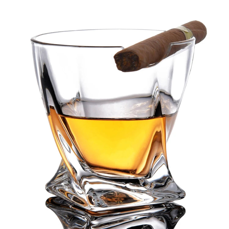 Personalized Shot Wine Glasses Lead-Free Drinking for Twisted Whiskey Tumbler Glass Cigar Cup 300/260ML Modern Classic