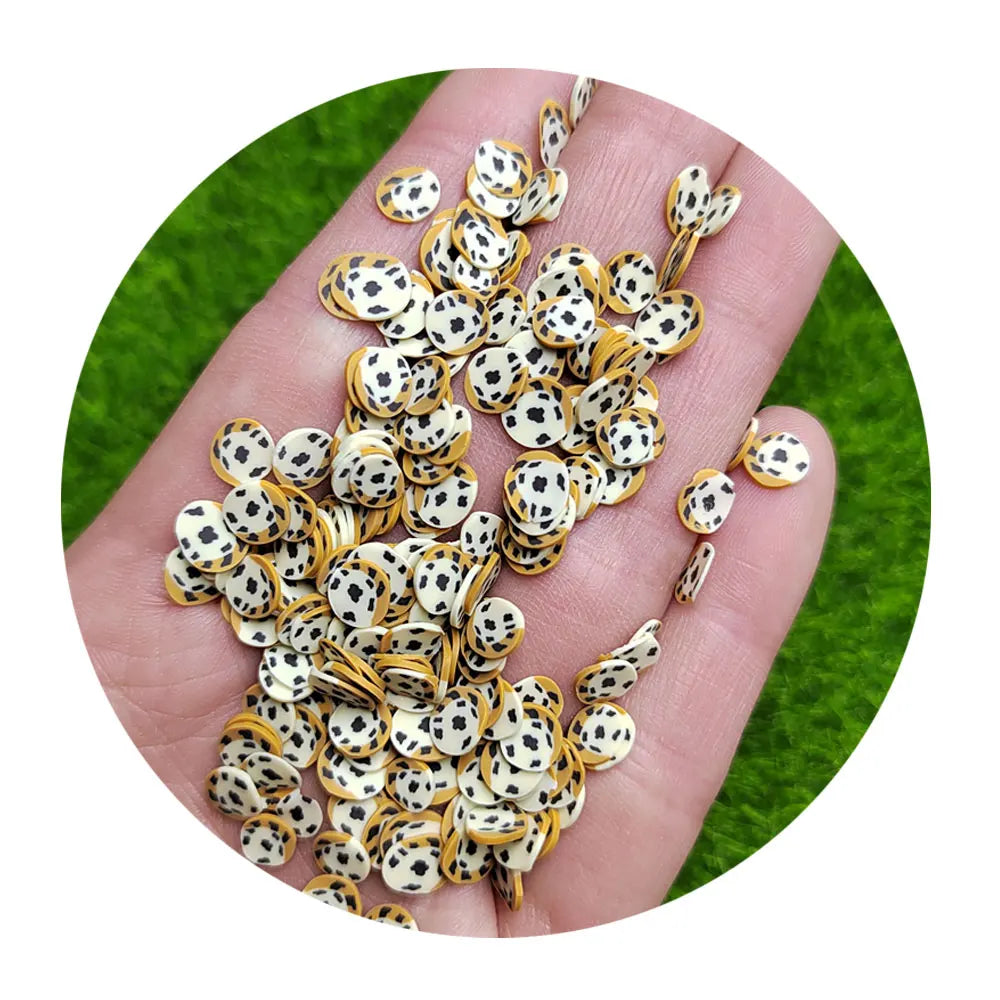 1kg Cute Cheese Polymer Clay Round Slices 5mm 10mm Sprinkles Creative Nail Art Supplies for Decoration & Gift Cake Food Theme