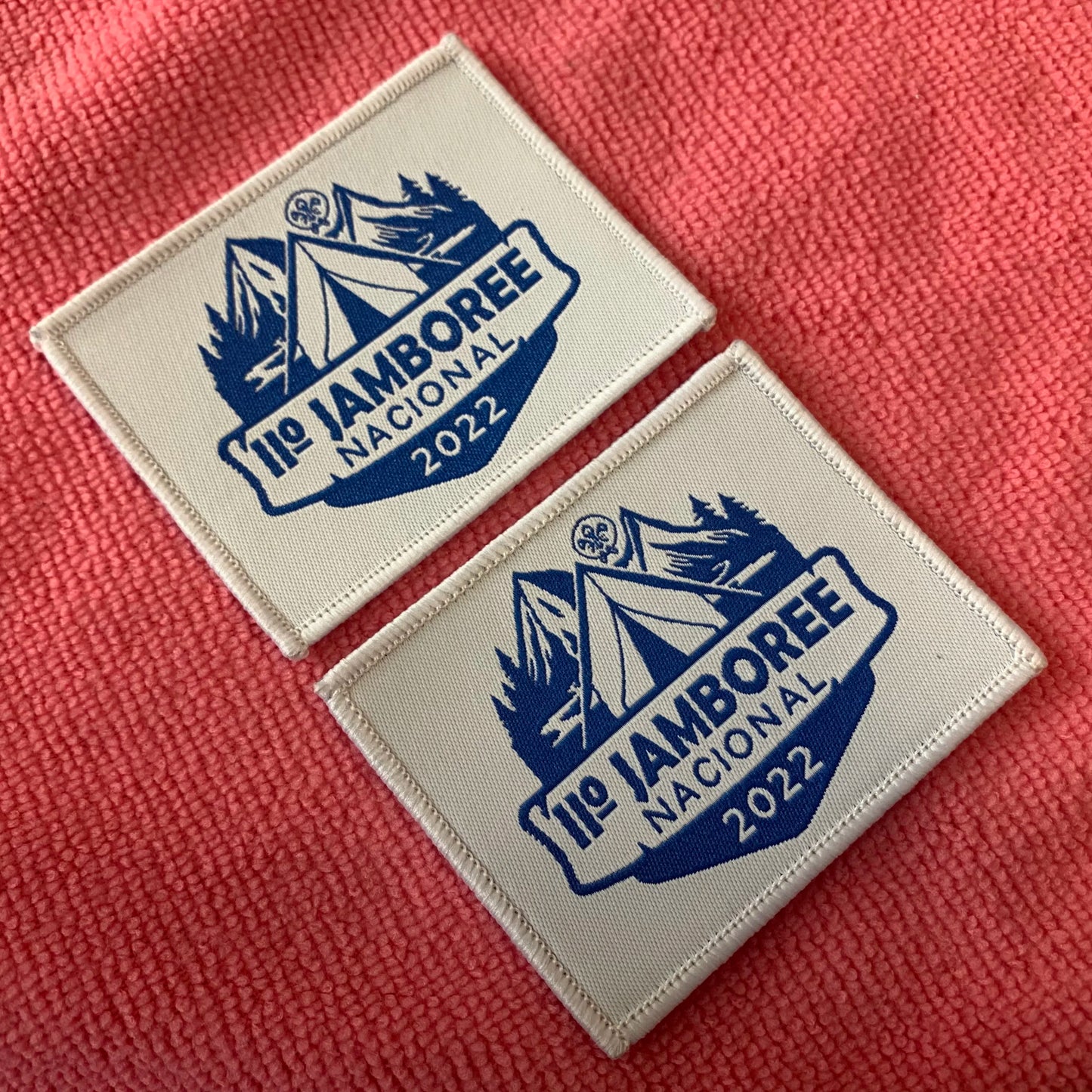 Durable Company logo Suits Woven Patchstitching Border Private logo Clothing Fabric Badge