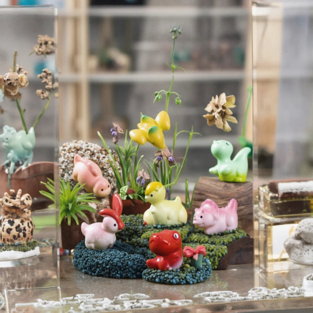Dinosaur Toys Resin Art Supplies Little Animals Small Succulent Figurines Landscape Character Statue Cheap Dolls for Children