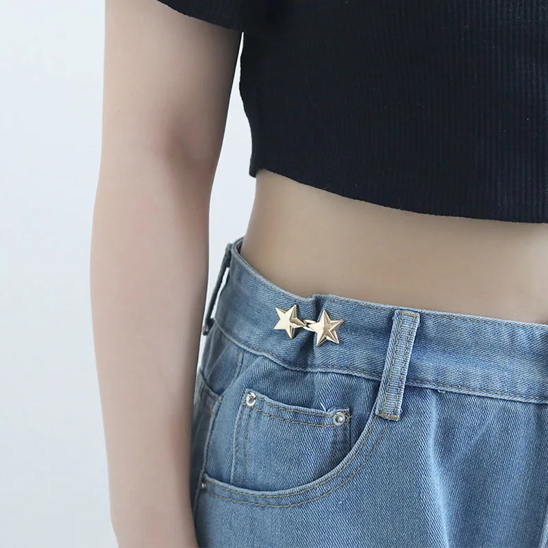 Factory Alloy Fancy Belt Buckle Sublimation Removable Instant Jeans Pin Buttons Adjustable Star Buttons for Pants