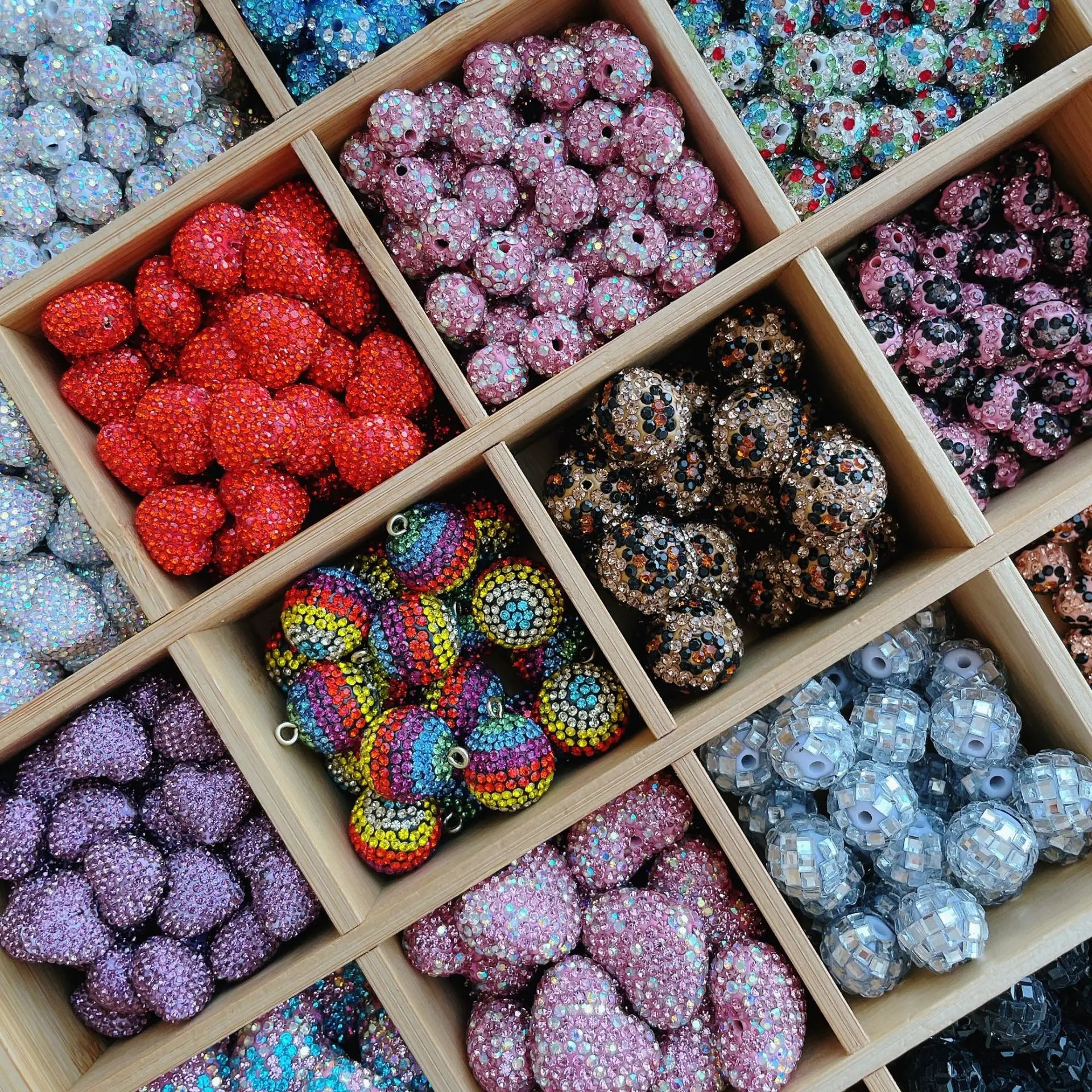 Wholesale Water Diamond Balls Multicolor Solid Leopard Crystal Bead Pore Beads Separated Beaded for DIY Jewelry Accessories