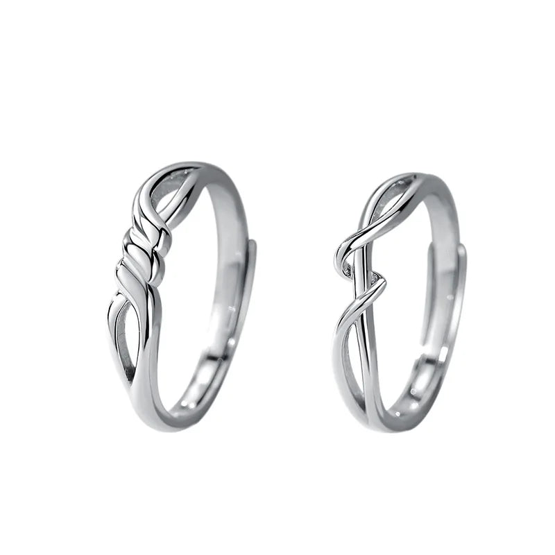 Lover Gifts 925 Sterling Silver Ring Luxury Small Delicate Contracted Personality Couples Silver Ring Couples Wedding Ring Se