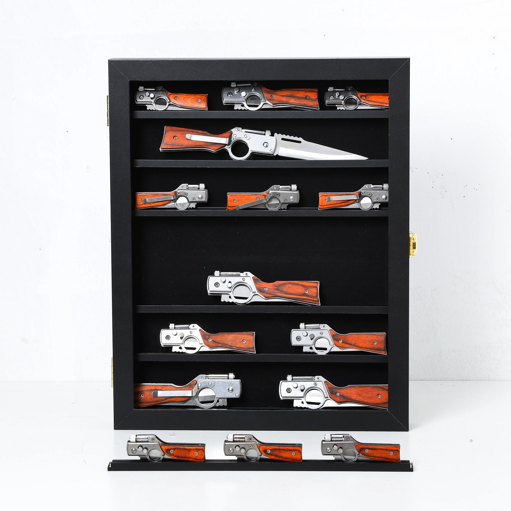 Clear Acrylic Knife Display Case with UV Protection for Pocket Knives Collectible Wall-Mounted Options Ideal for Safe Storage