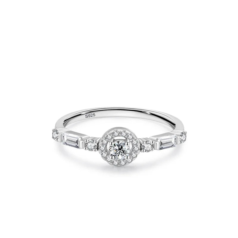 New Arrival Silver Dainty Stylish Fine Jewelry Ladies Rings Zircon Exquisite 925 Sterling Silver Rings for Women