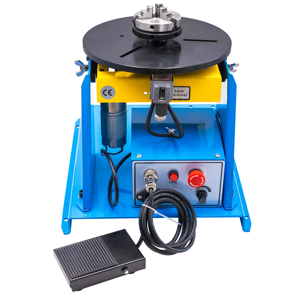 110/220V HD-10 Mini Semi-automatic Welding Positioners Turntable Rotary Welding Table 10kg Capacity 1-12rpm Rotation Speed