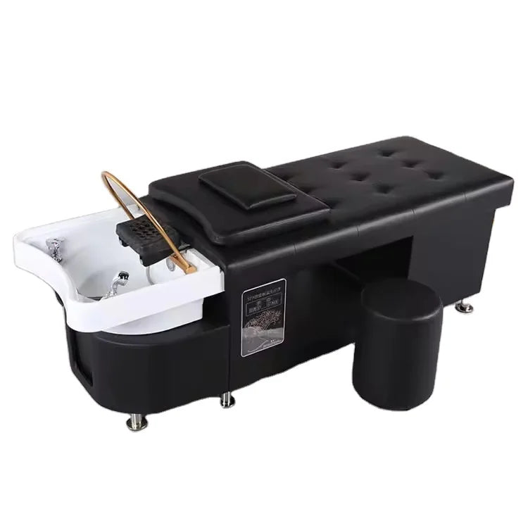 Professional Modern Salon Washing Hair Massage Chair Shampoo Bed Spa Head Water Therapy Circulation PU Leather