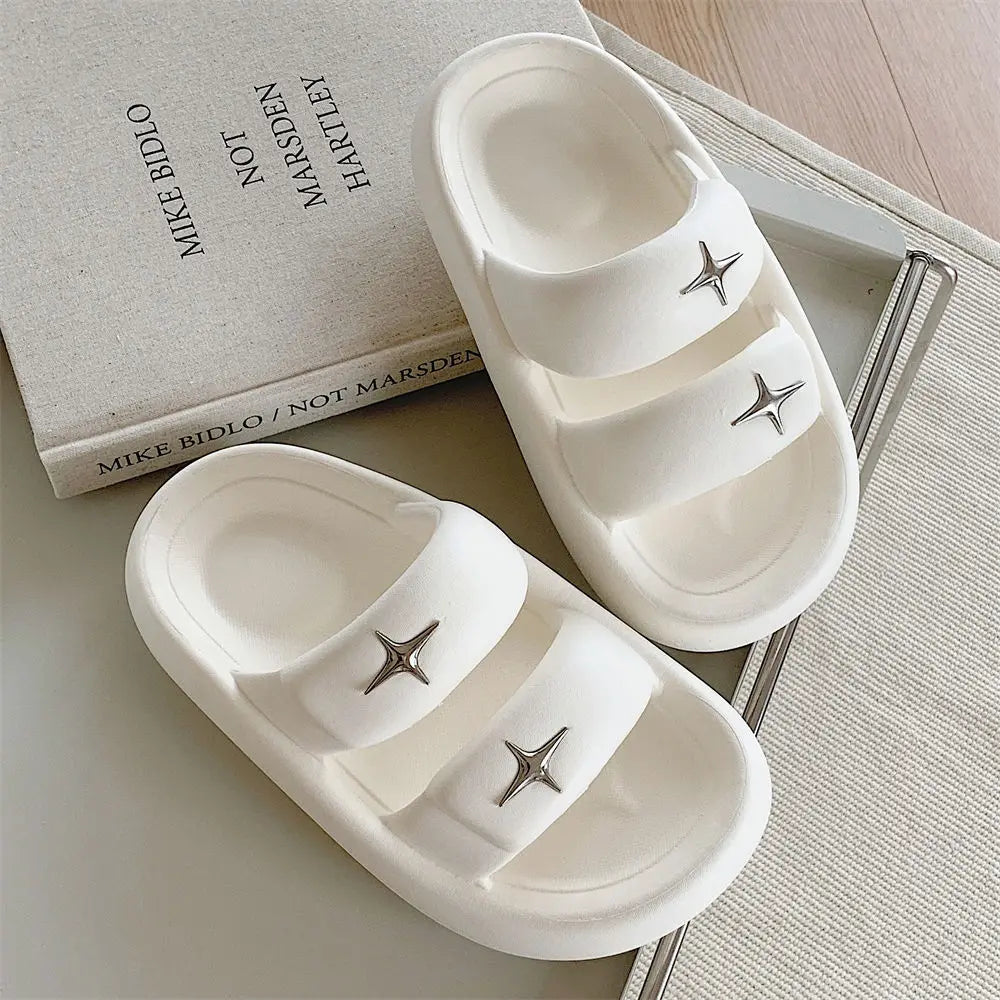 XIXITIAO Wear Lightweight Summer Ladies Shoes  and Cute Star Eva Outdoor Slippers Girl Sandals for Women and Ladies