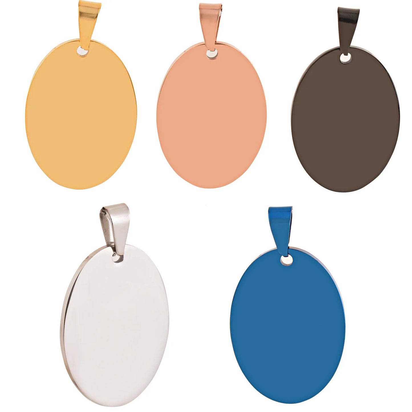 Factory Wholesale Classic Oval Shape Anodized Stainless Steel Pet ID Tag with 5 Colors