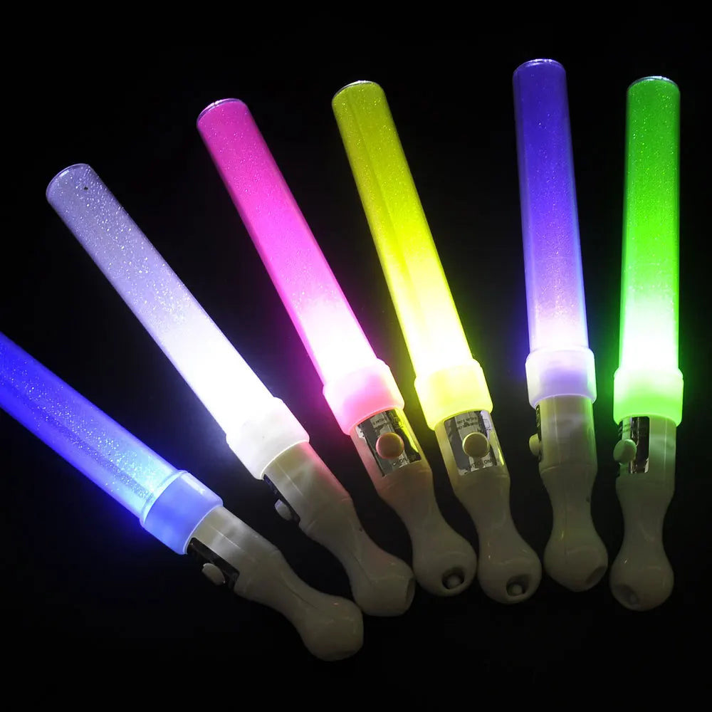 Colorful LED Toy Hand Stick Light-Up Light Glowing Short Flashing Concert Cheer Props Logo Printing Easter Diwali Christmas