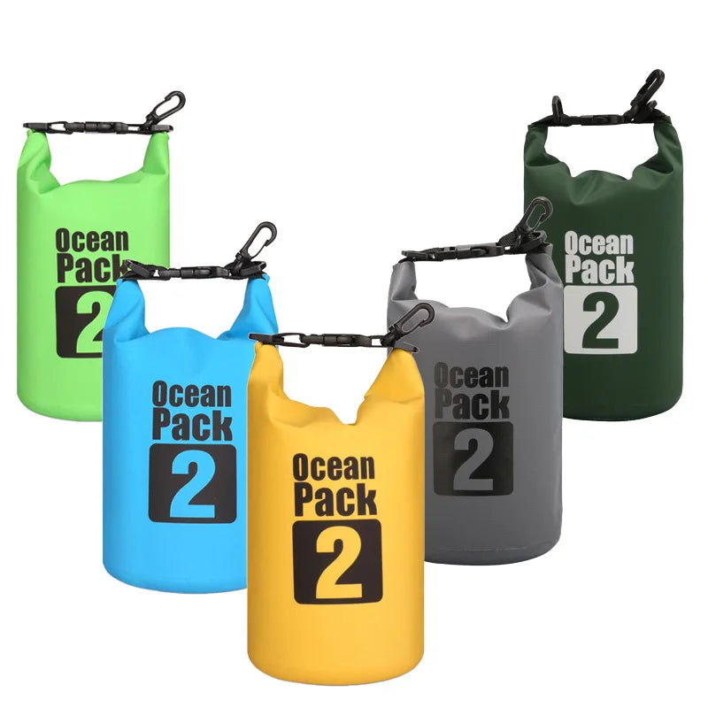 2L/5L/10L/20L/30L PVC Foldable Dry Bag Lightweight Kayak Boat Gear Backpack with Waterproof Phone Pouch for Beach Use