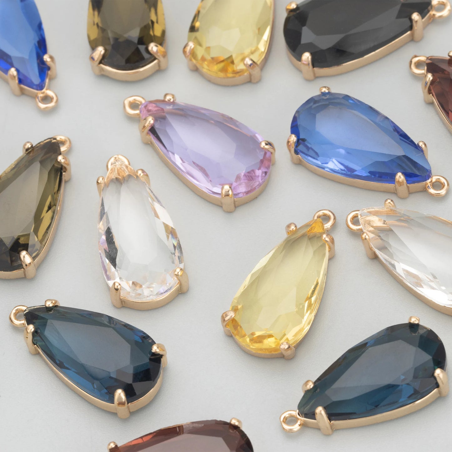 M556 10pcs/Lot Metal Copper Frame Handmade Crystal Charms DIY Jewelry Making Components Earrings Accessories DIY Pendant