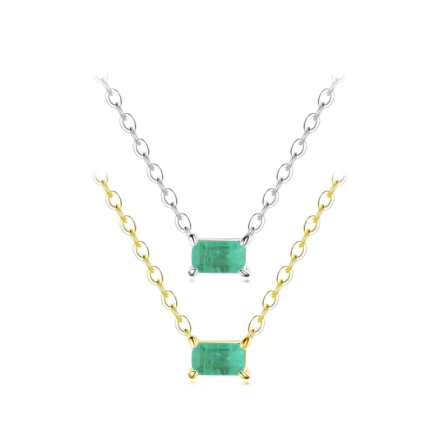 Authentic 925 Sterling Silver Green Tourmaline Necklace Pendant for Women Fashion Bijoux Wedding Statement Jewelry Gifts