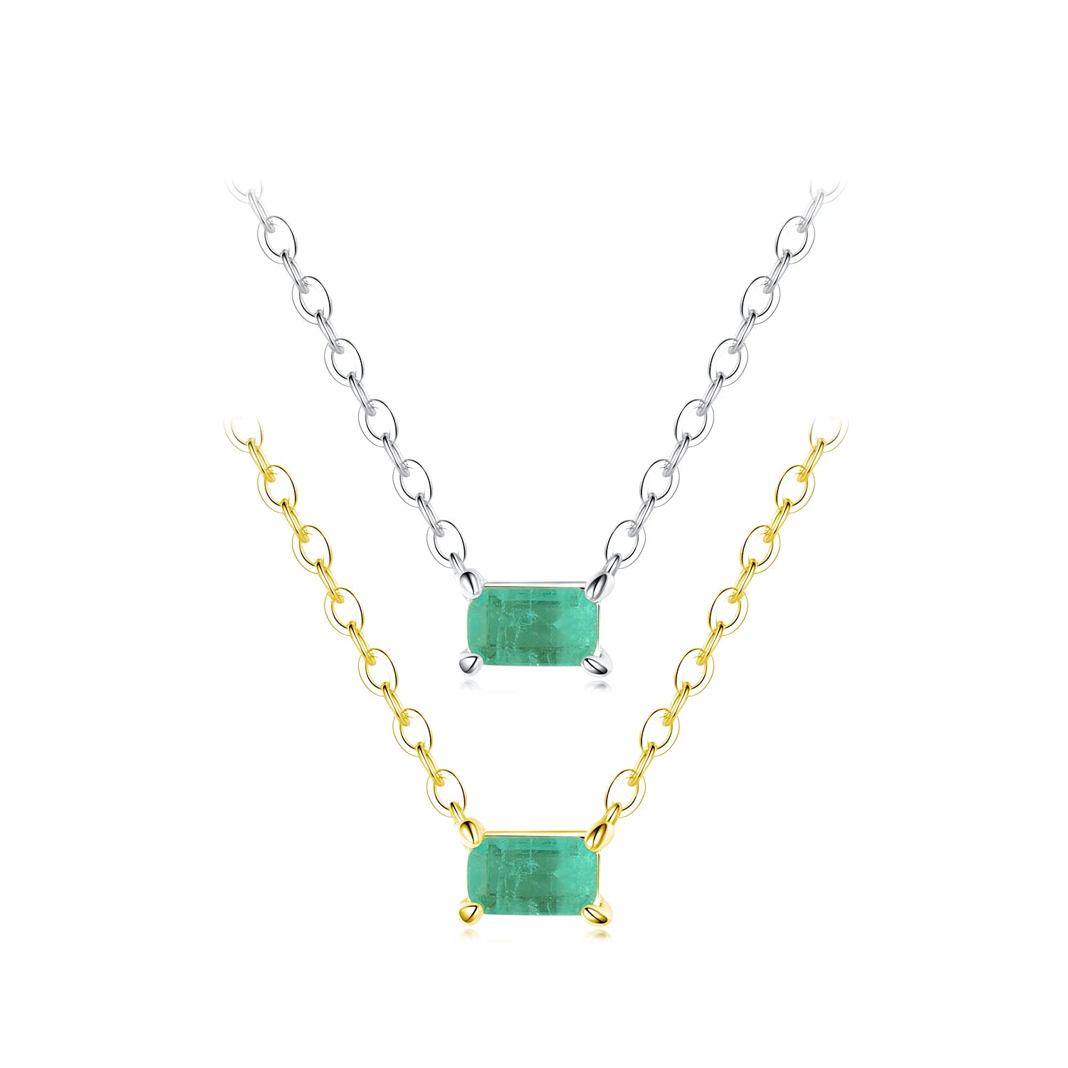 Authentic 925 Sterling Silver Green Tourmaline Necklace Pendant for Women Fashion Bijoux Wedding Statement Jewelry Gifts
