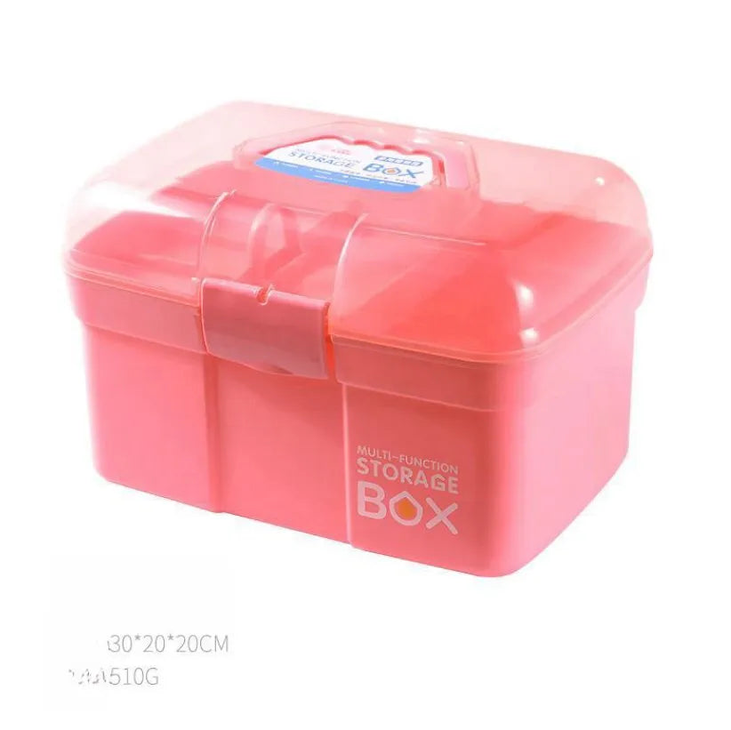 Double Layer Nail Art Tools Organizer Container Pink Color Gel Nail Polish Storage Box Multi Functional Nail Dryer Holder Cas