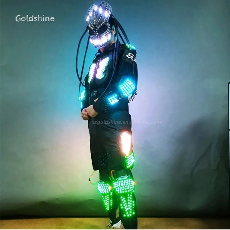 LED Robot Costume Colorful Luminous Armor for Talent Show Performance DJ Dance Platform Stage Bar Party Decorations