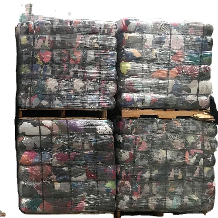 Cheap Factory Price Industrial Cleaning Mutilated Rags Used Cloths Recycled Colored T-Shirt Cotton Rags 10kg Bale Textile Was