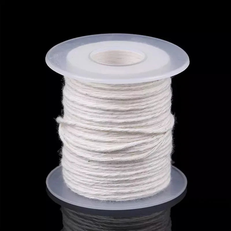 61 Meters Candle Wick Roll Smokeless 24 Strands 100% Cotton Wick for Making Candles DIY