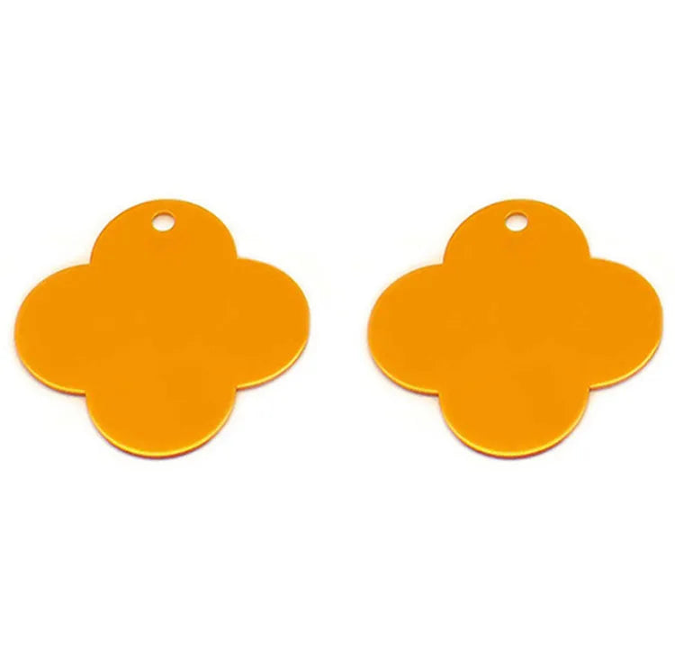 Top Sale Aluminum Alloy Four-leaf Clover Dog Tag Metal Laser Id Anti-loss Address Cat Tag