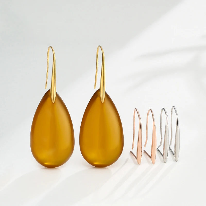 925 Sterling Silver Earring Base DIY Jewelry Accessories Simple Jade Ear Clip Ear Buckle Earring Support Hook Earrings Women