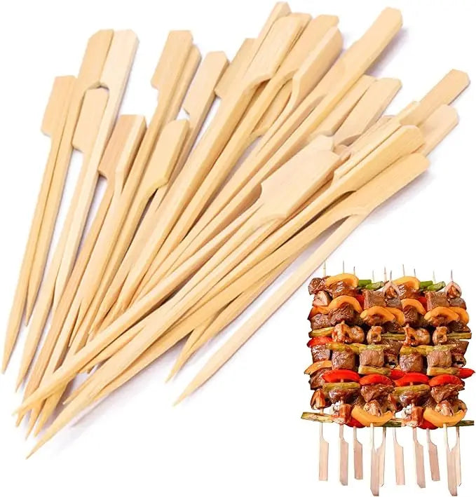High Quality Cheap Price Disposable Personalized Food Bamboo Skewer Flat Bamboo Paddle Sticks Food Bamboo Skewer Flat Sticks