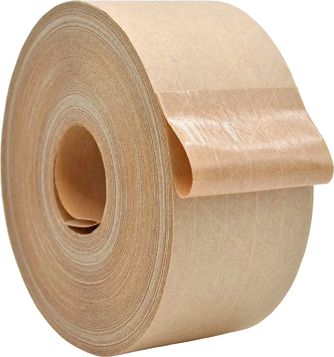 Reinforced Water Activated Gummed Kraft Paper Tape Brown Carton Box Packing Sealing Fiberglass Eco-Friendly and Recyclable Ta