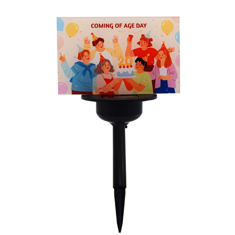 Qualisub Personalized Solar Garden Light Christmas Light Sublimation Solar Garden Light Blank for Sublimation DIY Design