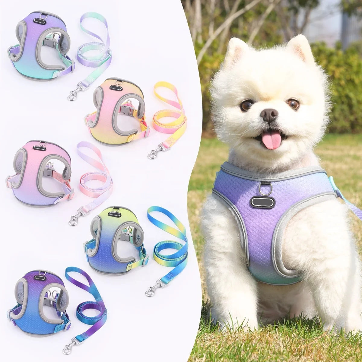 Pet Leash Harness for Walking Dog Chest Shoulder Straps Dogs Leashes Pets Accessories Dog Harness