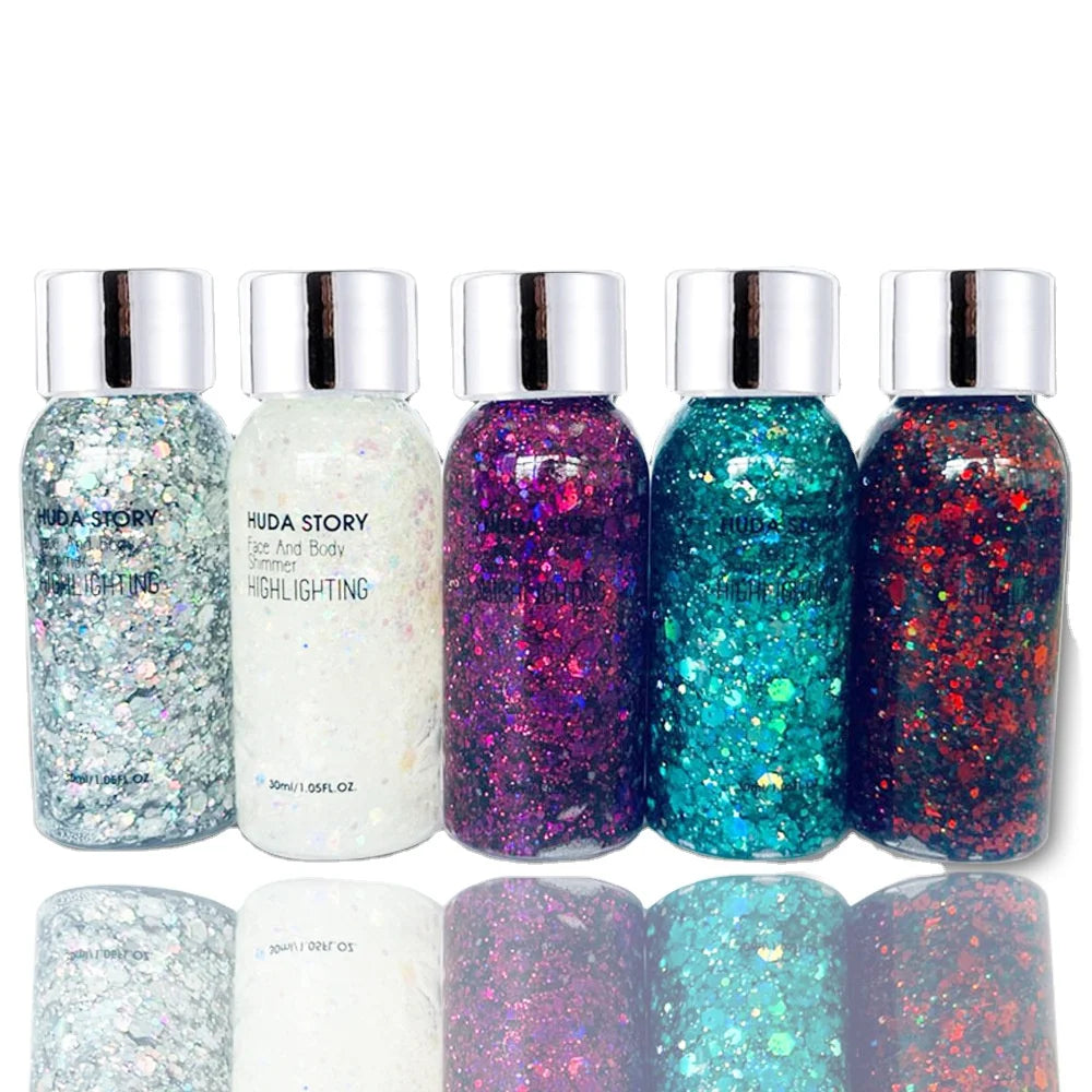 Makeup Party Christmas Sequin Creamy Glitter Waterproof Long Lasting Body Powder Chunky Beauty Eyeshadow Face Glitter 10 Colo