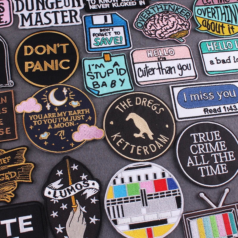 Factory Direct Price Wholesale Letter Iron on Embroidered Patches on Clothes DIY Custom Embroidery Patches for Clothing
