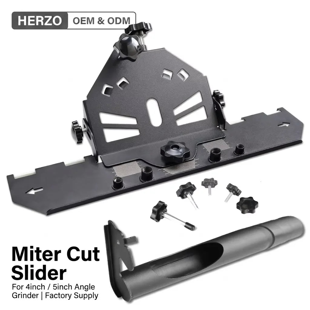 HERZO Angle Grinder Slider Cutting Iron Dust Shroud at 45 Degree Miter Cut Slider Electric Power Tool Accessories