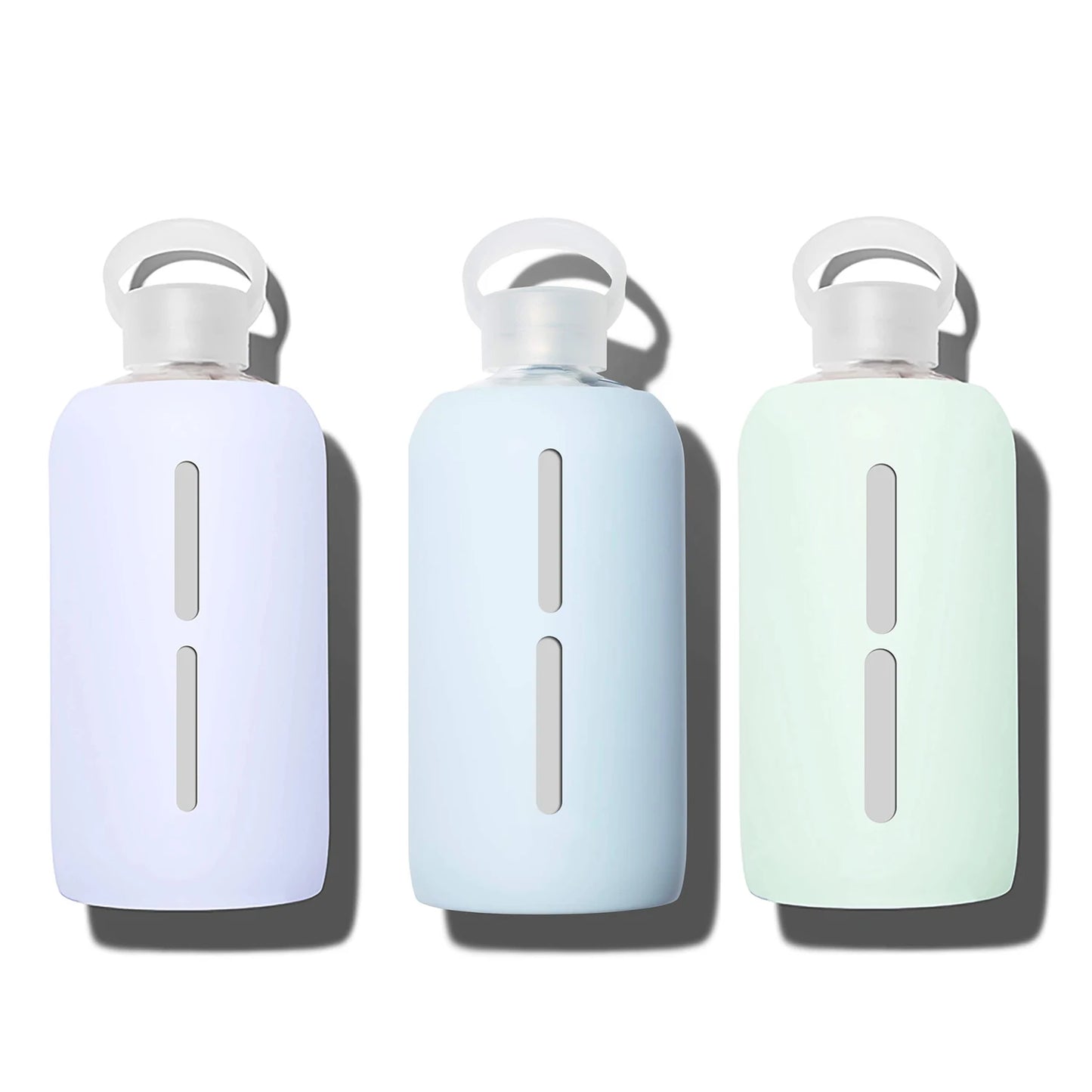 Glass Water Bottle for Travel Bag Gym - Dishwasher Safe - Removable Silicone Sleeve - BPA Free Water Bottle with Silicone Sle