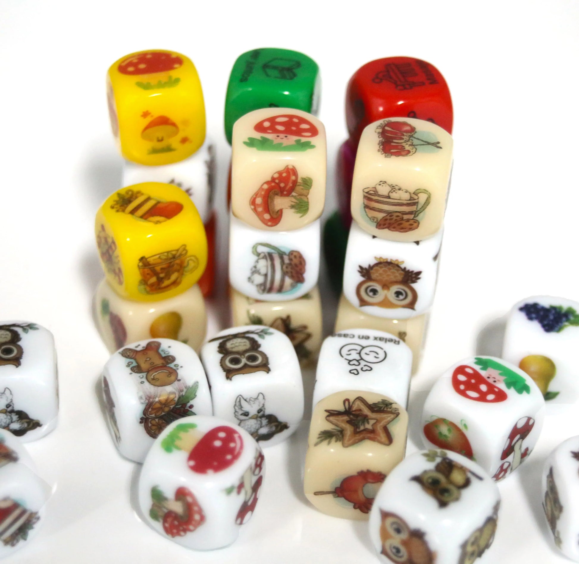 Custom Printed 6-Sided Acrylic Resin Dice 16mm-20mm Plastic Board Game Dice D4 D6 D8 D10 D12 D20 Acrylic Story Dice for DND