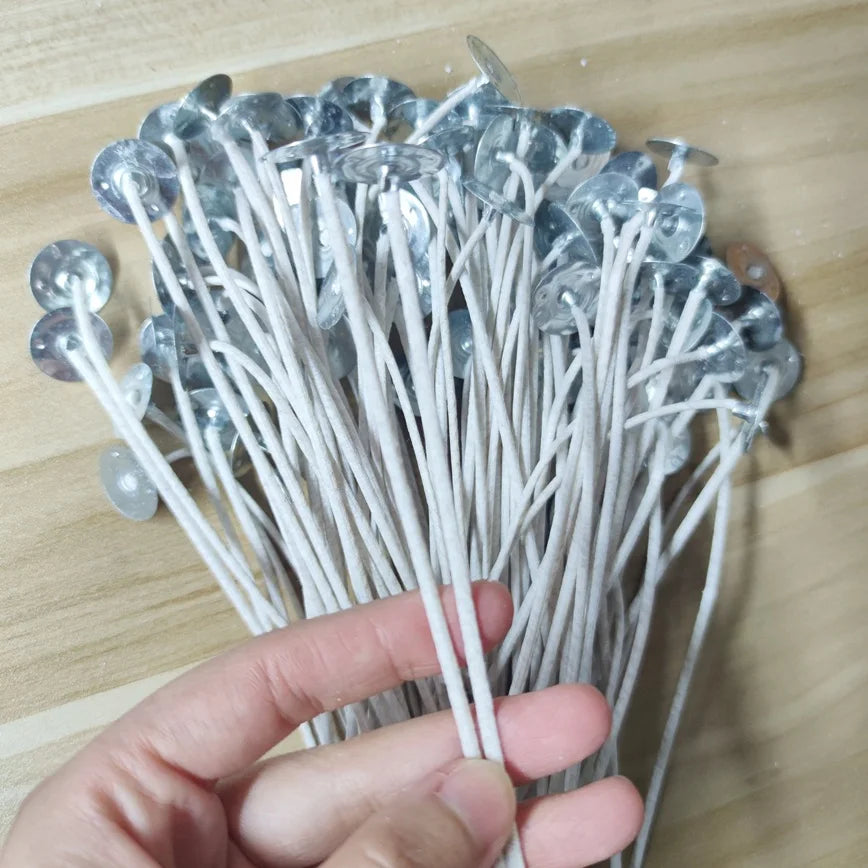 15cm Smokeless Pre-waxed Flat Natural Cotton Candle Wicks for Candle Making  DIY