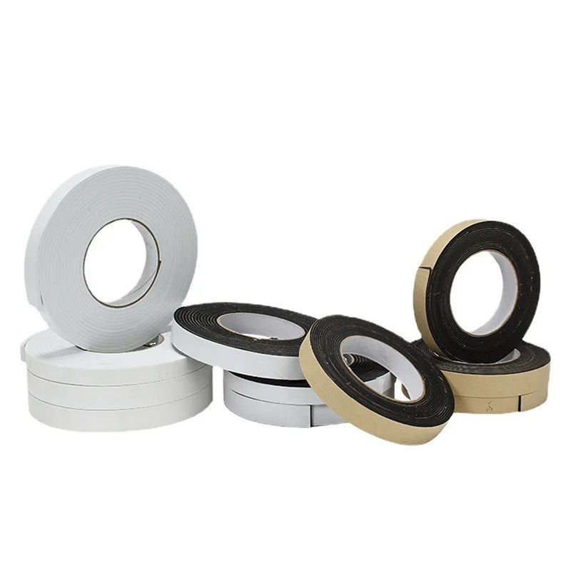 0.5mm 0.8mm 1mm 1.5mm 2mm 3mm 4mm 5mm 6mm Black Color Paper Liner Acoustic Foam Tape for Window Door Soundproof Shock Absorpt