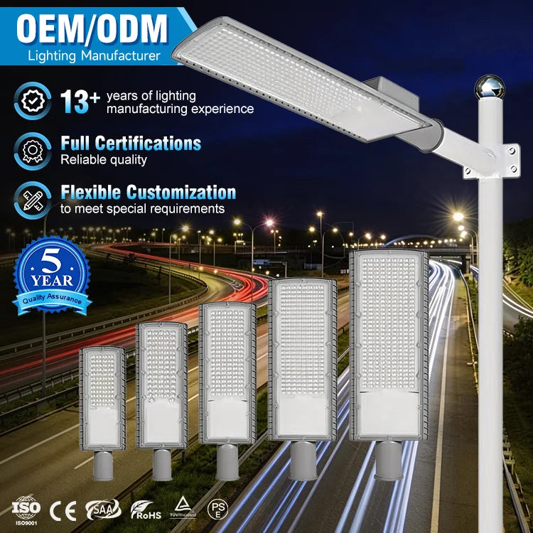 COVEDA Customizable Energy Saving Outdoor 30w 50w 100w 150w 200w AC Power LED Street Lighting