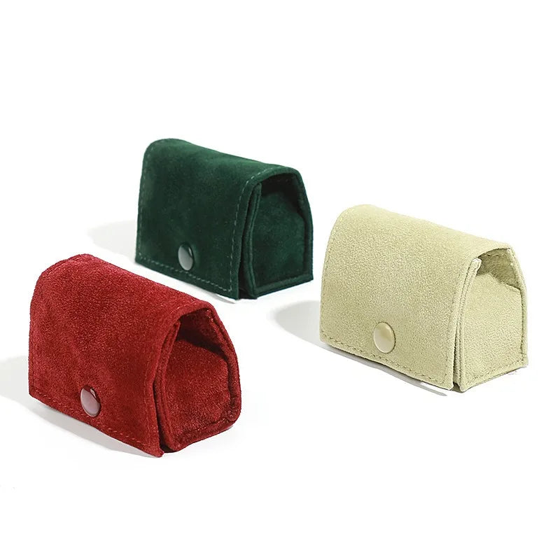 Customized Logo Suede Cloth Bag Jewelry Box Ear Studies and Earrings Accessories Travel Portable Jewelry Box