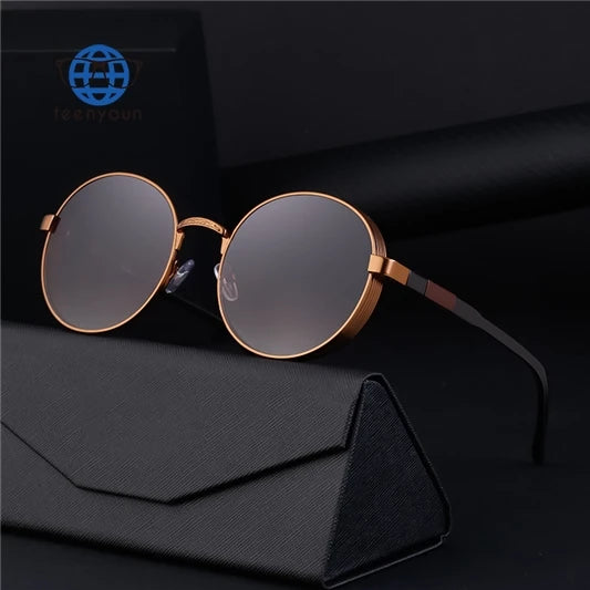 Teenyoun Famous Luxury Brand Designer Round Punk Metal Frame UV400 Shades Sun Glasses Sunglasses for Women Men Wholesale
