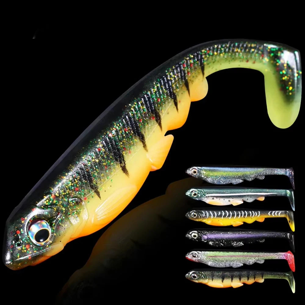 Spinpoler Stalker Fishing Lure Soft Plastic Swimbait  Artificial PVC Paddle T Tail Shad Bait Swimming Wobbler Pike Bass