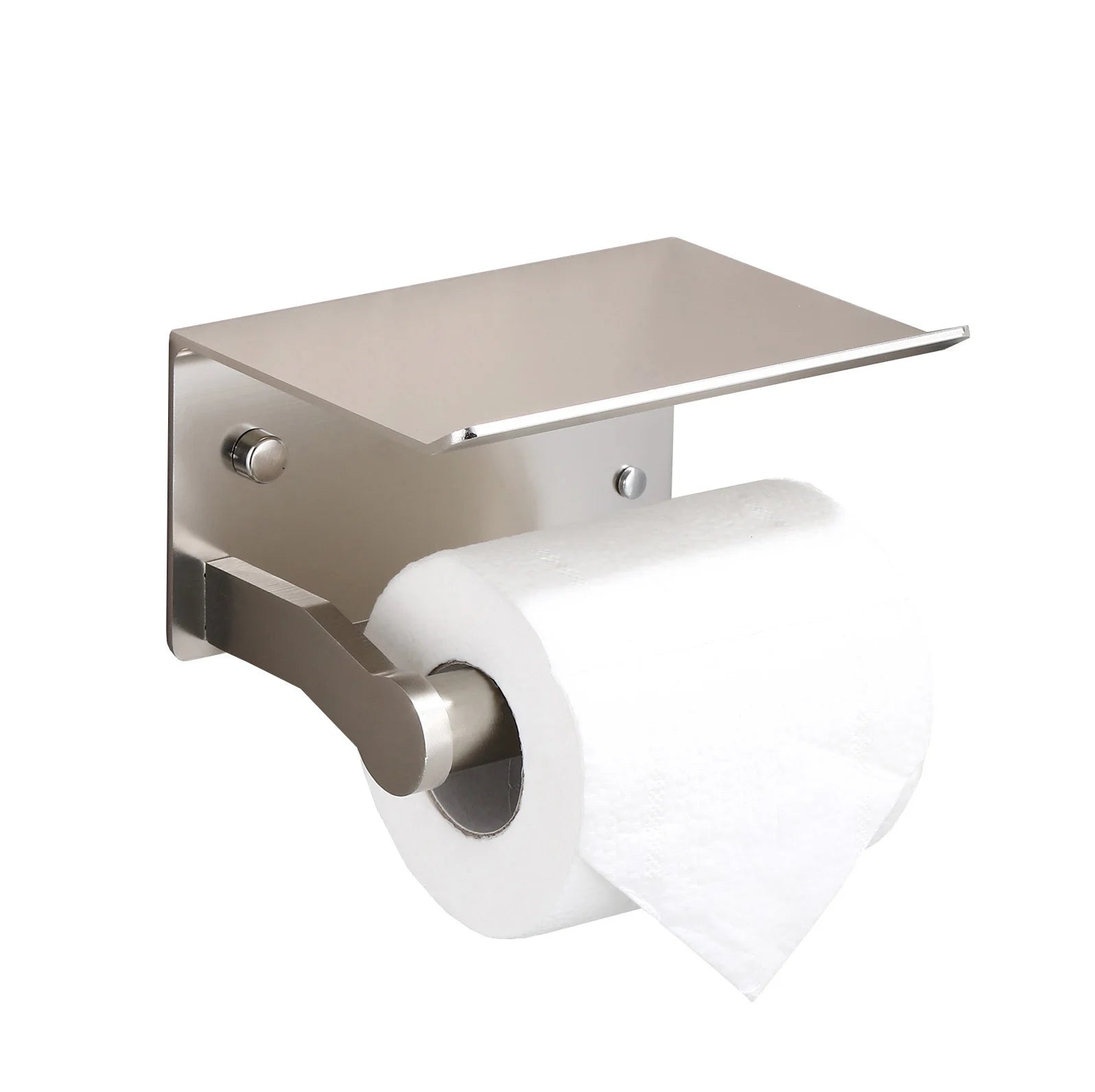 Modern Self Adhesive Toilet Paper Holder with Shelf Wall Mount Toilet Roll Holder with Shelf Toilet Paper Roll Holder