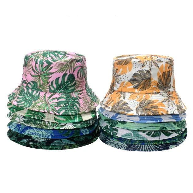 Wholesale Hawaiian Custom Mens Cotton Fisherman Printed Bucket Hat Fishing Outdoor Beach Bucket Hats