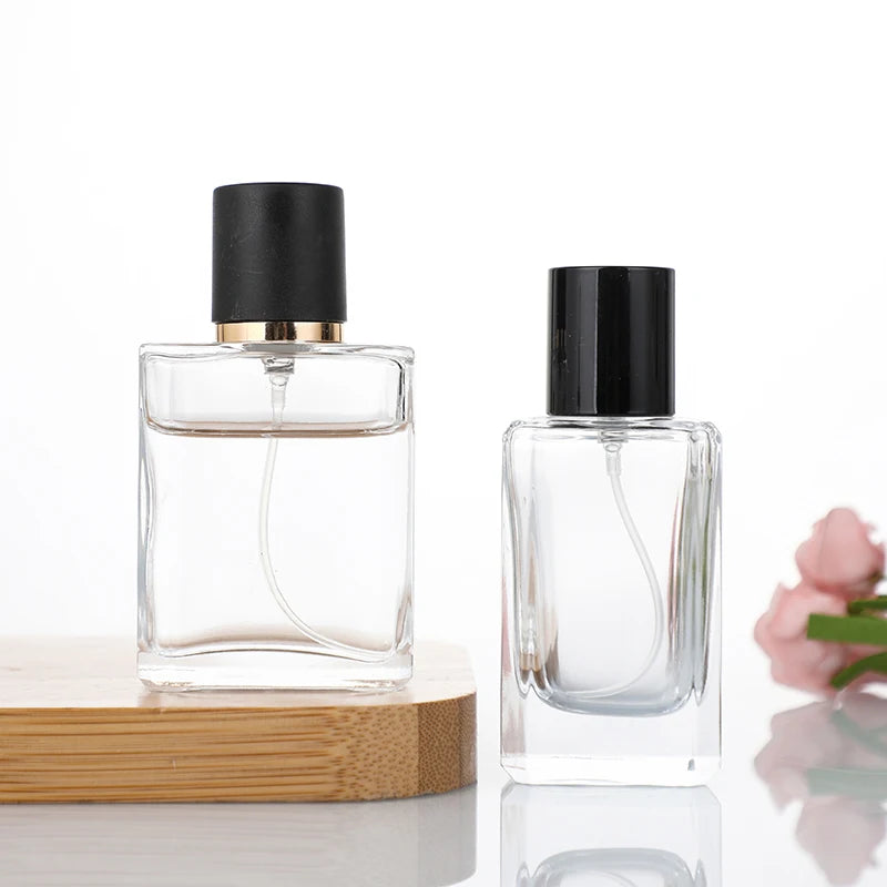 Empty 30ml 50ml 100ml Crimp Cylinder Round Clear Glass Pump Sprayer Luxury Logo Custom Perfume Bottle Tuosai Brand China Orig