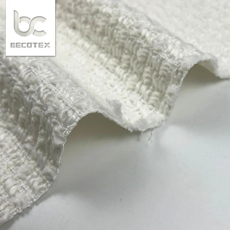 Wholesale 2026 New Design Wool Tweed Woven Jacquard Fabric for Garment