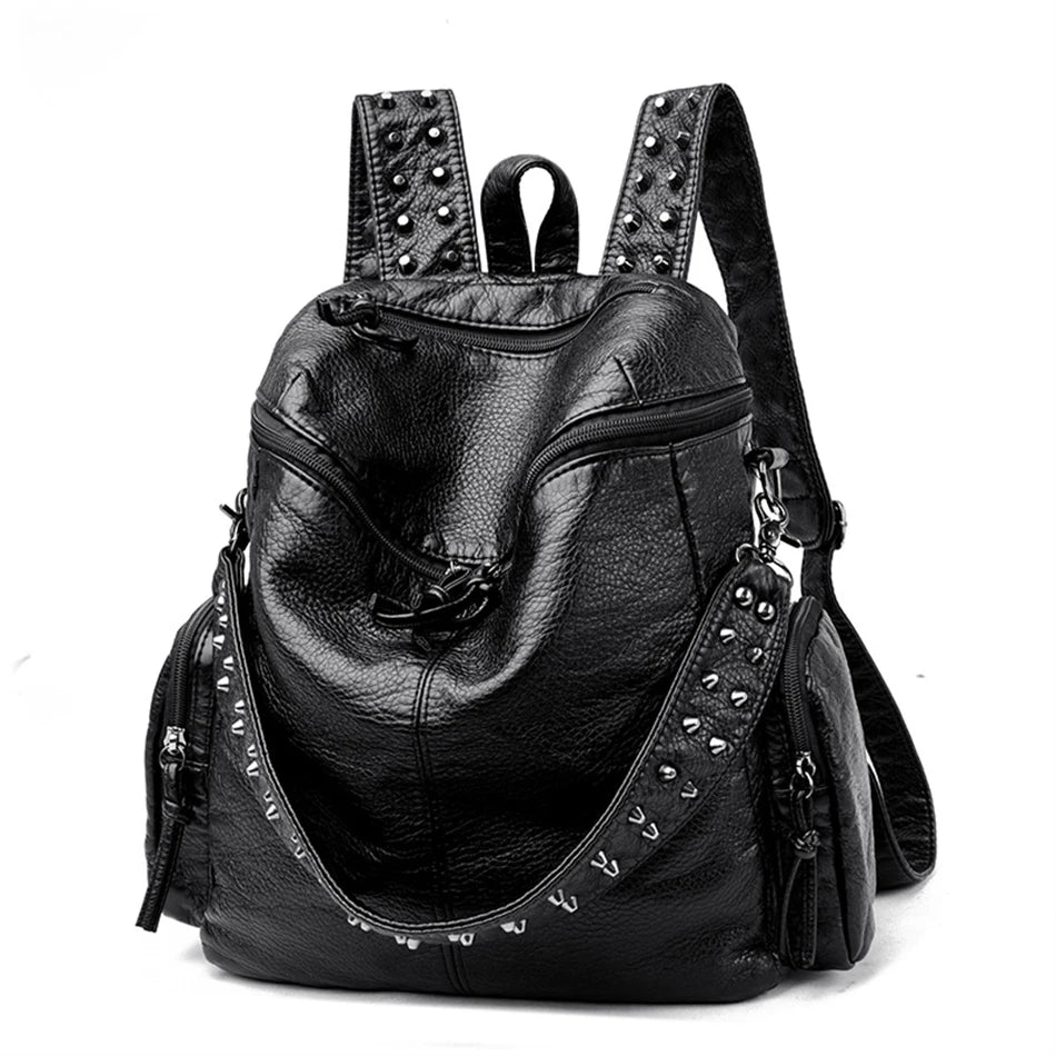 Luxury Women Backpack Bagpack Vintage Women Bag Retro Pu Leather Ladies Designer Shoulder Bag Women's Backpacks