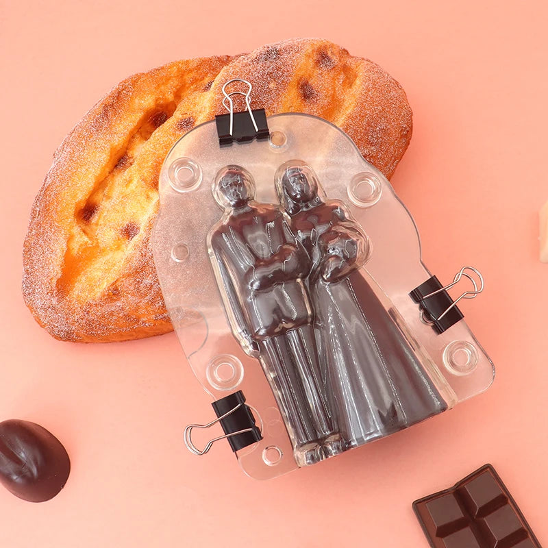 2024 Createklat 3D Wedding Chocolate Mold Chocolate Mold Silicone Chocolate Cake Mold Cookie Cutter Set